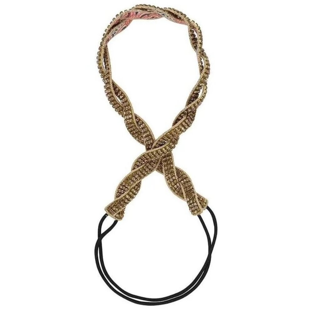 Deepa beaded Ashley head band in gold